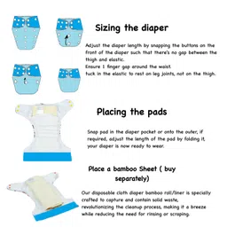 Dumbledo Premium Cloth Diaper with Leak-Proof, Absorbent 6-layer Black Insert - Dryfeel with Comfortable Fit for 3 Months to 3 Years, Pack of 5 image 4