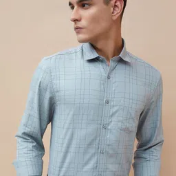 CODE by Lifestyle Grid Tattersall Checked Cutaway Collar Cotton Casual Shirt-picture-31