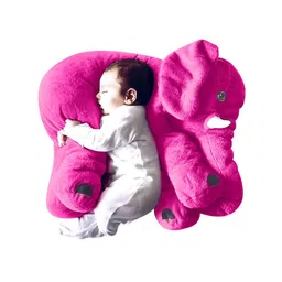 BUMTUM Pink Elephant Shaped Big Size Fibre Filled Stuffed Cotton Baby Pillow-image-95