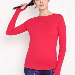 appulse Women Charcoal Grey & Pink Set of 2 Solid Round Neck Tshirt image 2