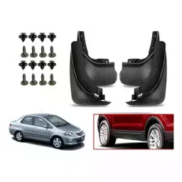 Auto Pearl Front and Rear Mud Guard For Honda City ZX (Black) Set of 4 Pcs-image-97