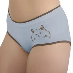 Moda Rapido Printed Seamless Basic Briefs CAT_BLUE_XS image 3
