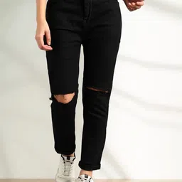 LINARIA Women Classic Slim Fit Slash Knee Jeans-image-29