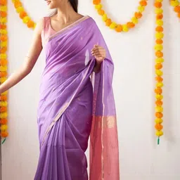 CANIZZARO Floral Zari Silk Blend Banarasi Saree image 2