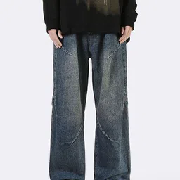 StyleCast x Revolte Men Relaxed Fit Clean Look Light Fade Jeans image 1