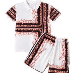 chandr fashion Co Ord Set for Men | Pyjama Set for Men | Beach Wear Summer Wear Short Pajama Set || Sleepwear Loungewear Shirt & Shorts Combo image 1