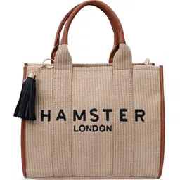 HAMSTER LONDON PU Structured Handheld Bag with Applique image 2