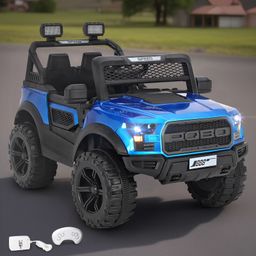 fab n funky Battery Operated Ride On Jeep With Music Lights & Remote Control - Blue-picture-32