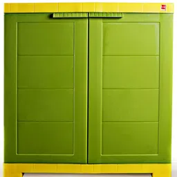 cello wimplast Cello Novelty Compact Plastic 2 Door Cupboard With Shelf Green & Yellow-picture-14