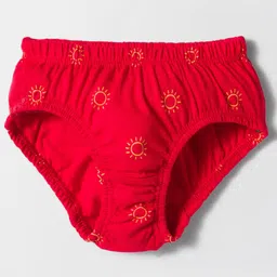 Tango Single Jersey Knit Panties with Nautical Theme Print Pack of 3 - Red Aqua Blue & Orange image 2