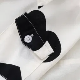 CrayonFlakes Half Sleeves Hearts Printed Crop Top - Off White image 4