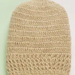 mayra knits MayRa Knit Hand Knitted Pack Of 2 Animal Applique Detailed Crochet Caps - Blue & Beige - Circumference 28 Cm image 3