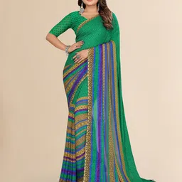 Moda Rapido Floral Poly Georgette Saree image 1