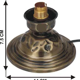 SOMIL White Printed Glass Bell Shaped Table Lamp image 3