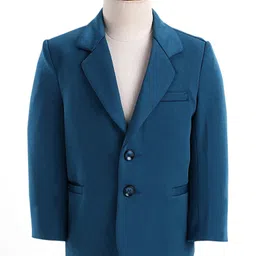 Babyhug Full Sleeves 4 Pieces Party Suit With Bow - Dark Blue image 5