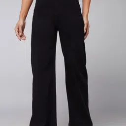 DOLCE CRUDO Women Cotton Wide Leg High-Rise Stretchable Jeans-image-69