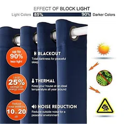 Nefertiti Home Grey Set of 2 Black Out Door Curtain image 2