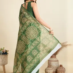 SHANVIKA Ethnic Motifs Printed Pure Cotton Saree image 2