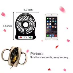 AMR Small Personal Rechargeable USB Fan Tabletop Plastic, AMR 434 image 3