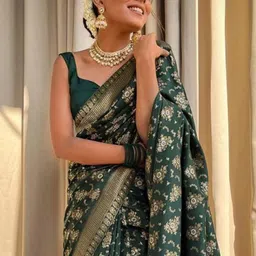 Shriyangan Ethnic Motifs Woven Design Zari Pure Silk Kanjeevaram Saree image 2