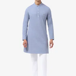 Lacoste Men Solid Daily Pure Cotton Straight Kurta-image-56
