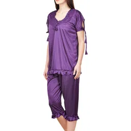 PHALIN Women Satin Night suits image 2