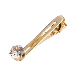 tripin Golden Tie Pin Clip Tack Tiepin for Men with Diamond Crystal in A Gift Box TSHOTIEPINGOLD2016 image 1