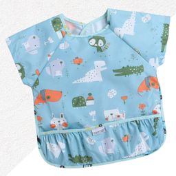 POLKA TOTS Waterproof Half Sleeves Apron Feeding Bibs for Infants & Baby Toddlers - Animal-picture-10