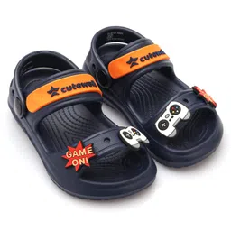 Cute Walk by Babyhug Clogs with Backstrap Gaming Applique - Navy Blue-picture-20