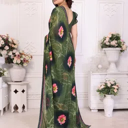 The Textile Hub Floral Printed Beads and Stones Saree image 5
