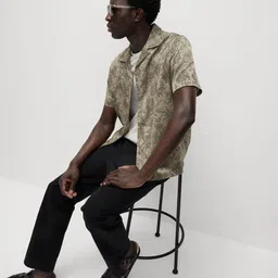 Marks & Spencer Men Floral Printed Cuban Collar Pure Cotton Casual Shirt image 5