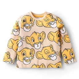 Babyoye Disney Interlock Knit Full Sleeves Co-Ord Night Suit With Lion King Print - Light Brown image 2