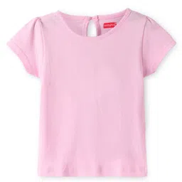 Babyhug Rayon Woven Half Sleeves T-Shirt & Floral Printed Frock with Applique - Navy Blue image 2