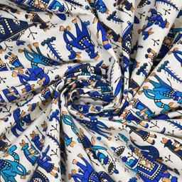 The Craft Monk Blue King Bedsheet with 2 Pillow Covers image 3