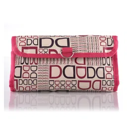 Kuber Industries Hanging OrganizerRexine Makeup Travel OrganizerFoldable D Print Cosmetic BagBathroom Organizer KitToiletry Bag for Men & WomenPack of 2,Cream, image 4