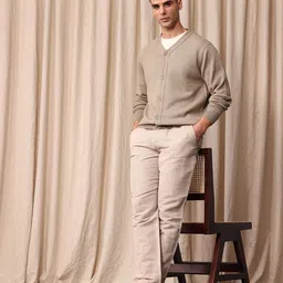 Mr Bowerbird Tailored Fit V-Neck Pure Woollen Cardigan image 4