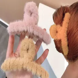 LEKZOW Women Set of 2 Fur Claw Clip-picture-28