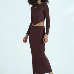 SHOWOFF Round Neck Top With Skirt Co-Ords image 4