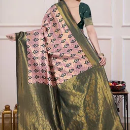 tammu designer Ethnic Motifs Zari Art Silk Handloom Banarasi Saree image 4