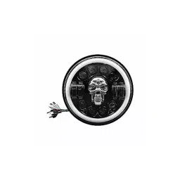 Oswin Gold OG-11-1 75 W 17.78 cm (7 Inch) Round White LED Headlight with Hi/Low Beam for Bullet, Harley Davidson & Jeep Wrangler-image-13