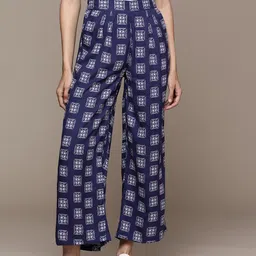 Roadster Women Printed Loose Fit High-Rise Trousers-image-0