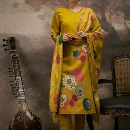 Anouk Women Floral Printed Kurta with Trouser & Dupatta-picture-2