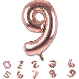 decor mantra Décor Mantra 32 Inch Number Foil Balloon 9 For birthday Decorations Items-Rose Gold Color-Pack of 1-picture-13