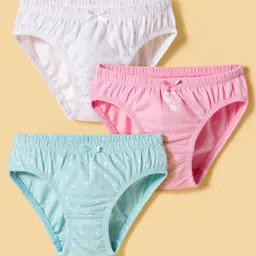 Honeyhap Premium Cotton Knit Panties with Bio Finish & Heart Print Pack of 3 - Lilac Sachet Saltwater Slide & Bright White-picture-22