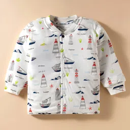 Doreme Interlock Knit Full Sleeves Co-Ord Winter Wear T-Shirt & Joggers Set With Nautical Print image 2