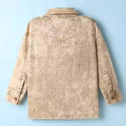 Dapper Dudes Full Sleeves Camouflage Jacket Style Shirt - Fawn image 3