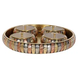 Amaya Decors Brass Basket With 4 Jars image 4