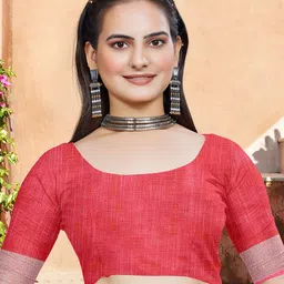 Anouk Floral Woven Design Embellished Kota Silk Saree image 5