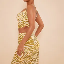 LULU & SKY Printed Cowl Neck Crop-Top With Maxi Skirt Co-Ords image 2