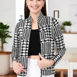 ZEUGEN Women Checked Shrug-image-11